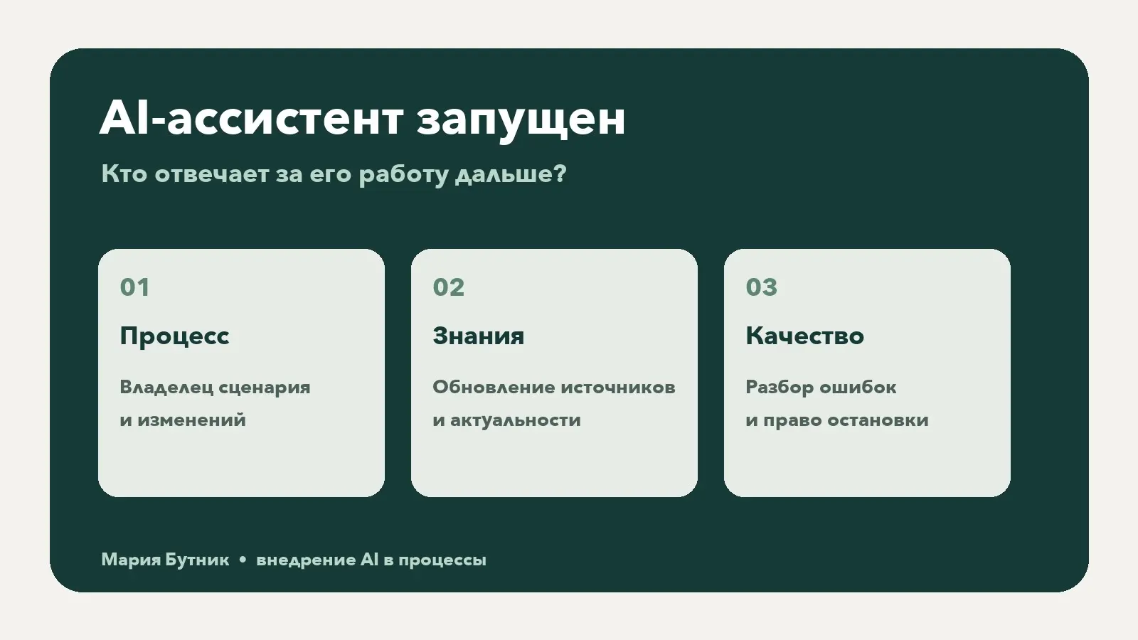 Кто отвечает за AI-ассистента после запуска? | Сетка — социальная сеть от hh.ru